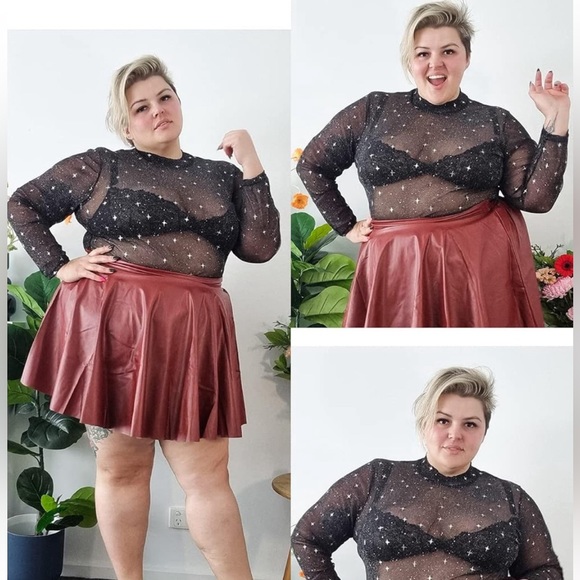 RITERA MESH TOP, TURTLE NECK, LONG SLEEVES - GALAXY. SZ 3X - Picture 7 of 9